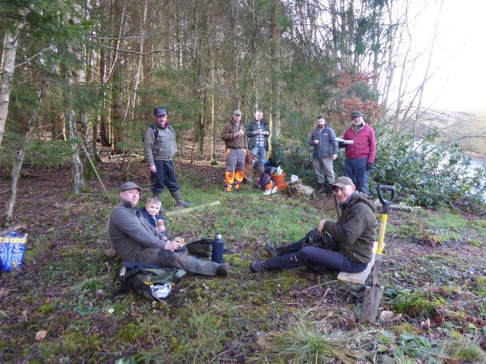 A winter work party